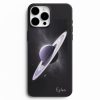 saturn desen baskili siyah telefon kilifi