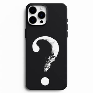 Soru İşareti Ve Kuru Kafa Baskılı Telefon Kılıfı