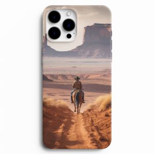 At Üstünde Giden Kowboy Baskılı Telefon kılıfı
