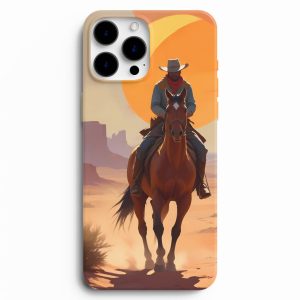 At Üstünde Kovboy Baskılı Telefon Kabı