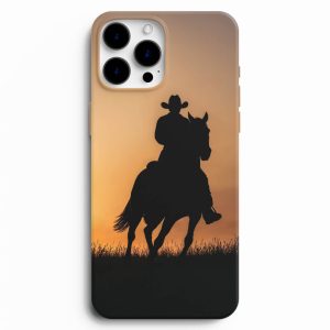 Koşan At ve Kovboy Baskılı Telefon Kılıfı