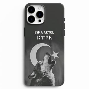 Siyah Beyaz Renkli Uluyan Kurt Baskılı Telefon Kılıfı
