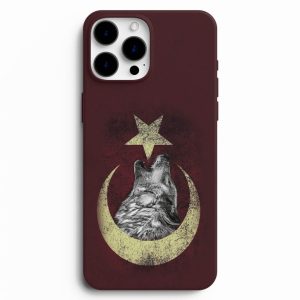 Uluyan Kurt ve Ay Yıldız Tasarımlı Kişiye Özel Telefon Kılıfı