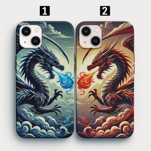 Buz ve Ateş Ejderhalı İkili Telefon Kılıfı, ejderhaların büyülü dünyasını telefonunuza taşır. Hem şık hem de koruyucu olan bu kılıf, güçlü tasarımıyla telefonunuzu zararlara karşı korurken, estetik açıdan da göz alıcı bir görünüm sunar. Buz ve ateşin simgesel birleşimiyle benzersiz bir aksesuar.