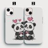 Panda baskili ikili telefon kilifi