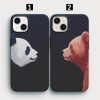 Panda ve Ayi Tasarimli İkili Telefon Kilifi