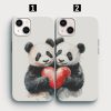 ciftlere ozel kalpli panda resimli ikili telefon kilifi