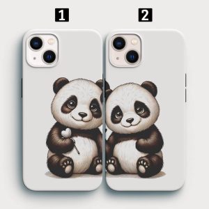 Kişiye Özel Panda Baskılı İkili Telefon Kılıfı