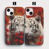 leopar desenli ikili telefon kilifi. sevgililere hediye telefon kiliflari