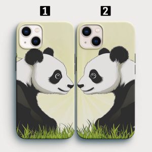 Sevgililere Hediye Panda Tasarımlı İkili Telefon Kılıfı