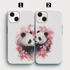 Panda Baskılı İkili Telefon Kılıfı – Sevgililere Özel Uyumlu Tasarım