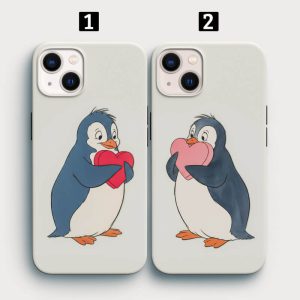 Sevgililere Özel Penguen Tasarımlı İkili Telefon Kılıfı