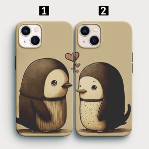 Sevimli Penguen Tasarımlı İkili Telefon Kılıfı