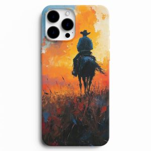 Yağlı Boya Tarzı Kovboy Baskılı Telefon Kılıfı