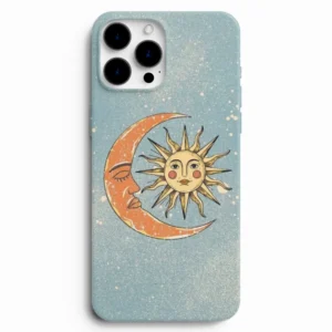 Güneş ve hilal desenli telefon kılıfı