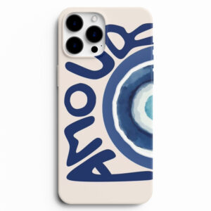 Amour nazar boncuğu desenli silikon telefon kılıfı