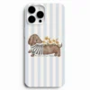 Çiçekli sevimli köpek desenli telefon kılıfı