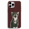 Esneyen sevimli kedi telefon kılıfı özel tasarım