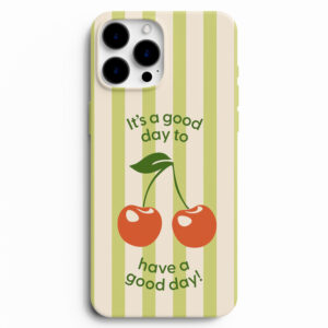 Kiraz desenli Good Day silikon lansman telefon kılıfı