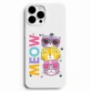 Renkli gözlüklü kedi desenli silikon telefon kılıfı