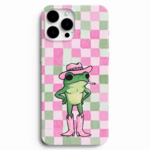 Pembe kovboy kurbağa telefon kılıfı
