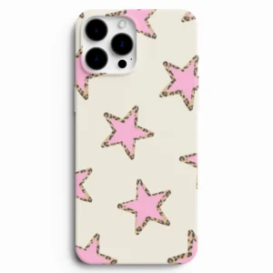 Pembe yıldız desenli telefon kılıfı