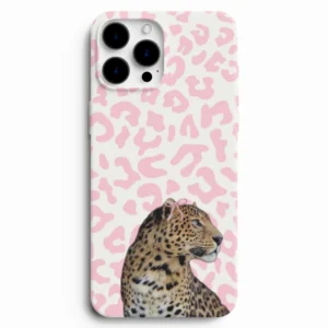Lansman Silikon Telefon Kılıfı - Pembe Leopar Desenli Premium Koruyucu Kapak