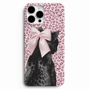 Pembe leopar desenli panter telefon kılıfı tasarımı
