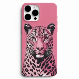 Modern leopar illüstrasyonlu silikon telefon kılıfı