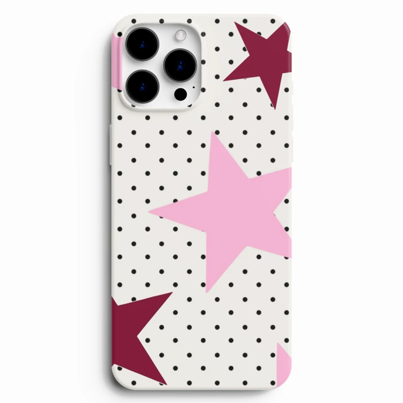 Pembe yıldız desenli telefon kılıfı