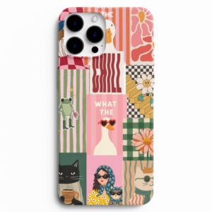 What The Chill kolaj desenli silikon lansman telefon kılıfı