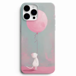 Balon tutan kedi figürlü telefon kılıfı tasarımı