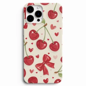 Kiraz desenli koruyucu telefon kılıfı