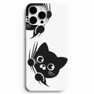 İsim yazdırılabilen siyah kedi telefon kılıfı modeli