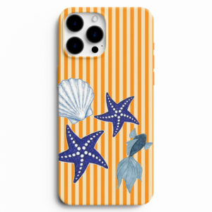 Deniz yıldızı ve deniz kabuğu desenli telefon kılıfı