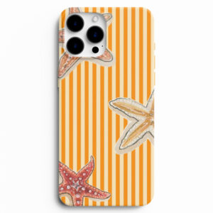 Deniz yıldızı desenli çizgili silikon telefon kılıfı