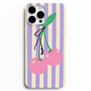 Retro kiraz desenli silikon lansman telefon kılıfı