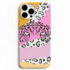Modern tasarımlı pembe leopar telefon kılıfı