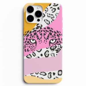 Modern tasarımlı pembe leopar telefon kılıfı