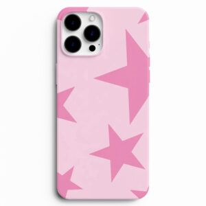 Pastel pembe yıldız desenli silikon lansman telefon kılıfı
