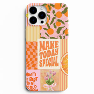 Make Today Special kolaj desenli silikon lansman telefon kılıfı