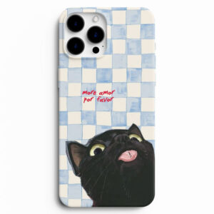 Siyah kedi desenli silikon telefon kılıfı